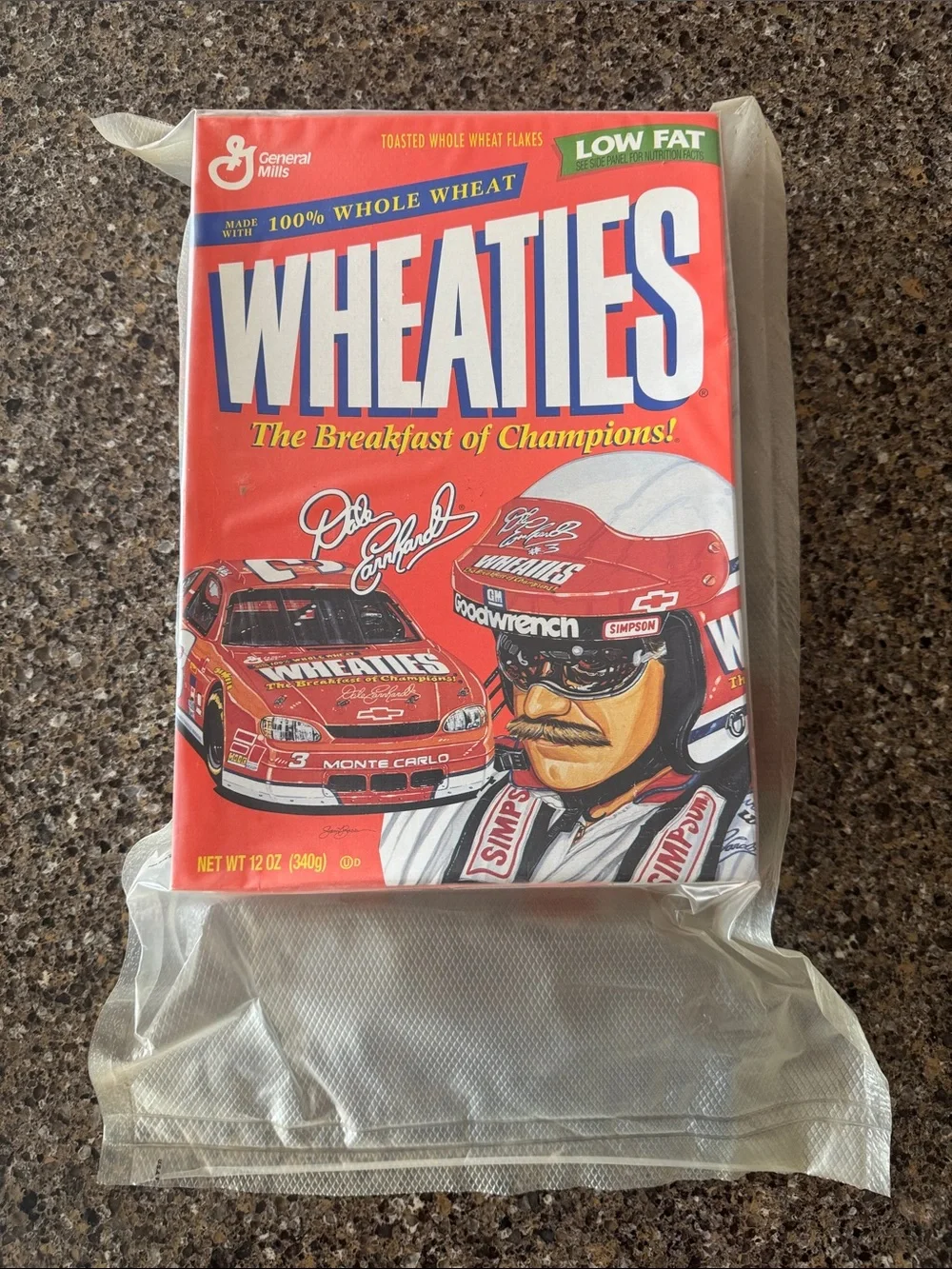 Dale Earnhardt Cereal Box Collectible - Breakfast of Champions NEW in Box 1999